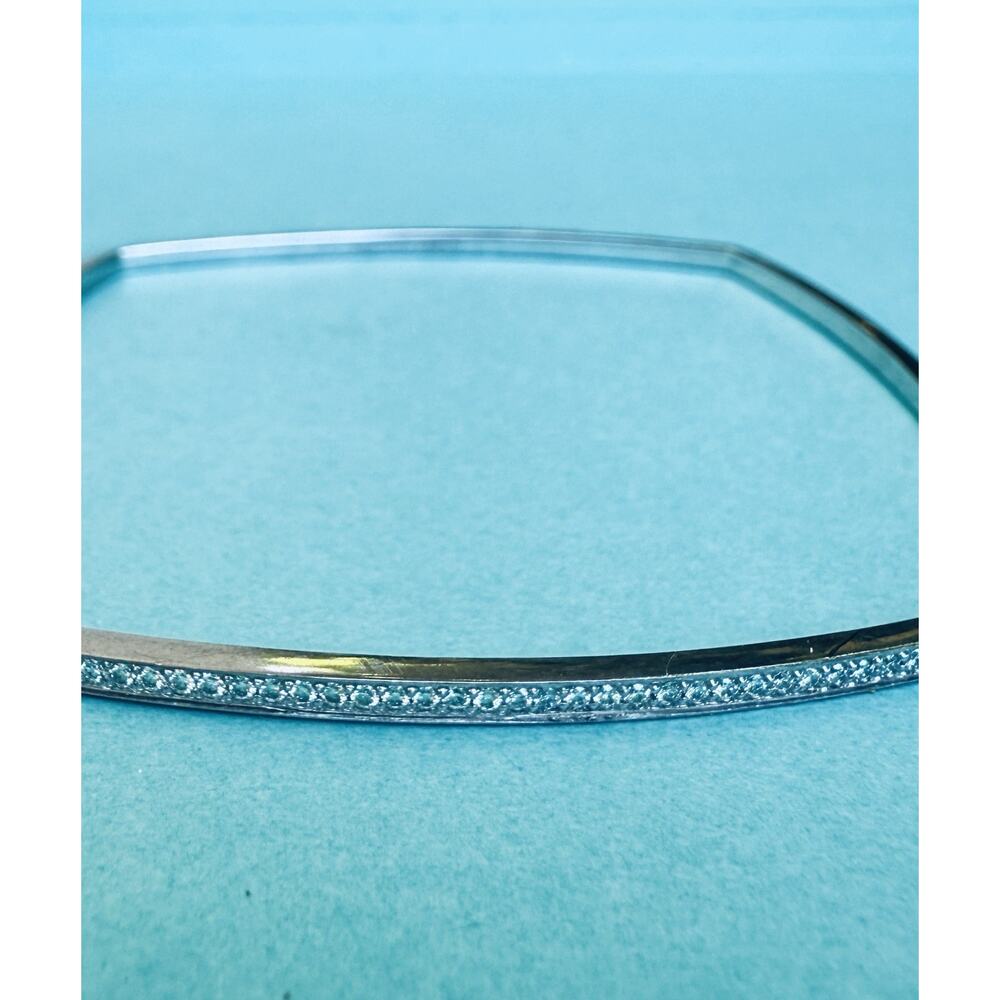 Tiffany & Co. 18k White Gold Frank Gehry Torque Bangle Bracelet W/ Diamonds